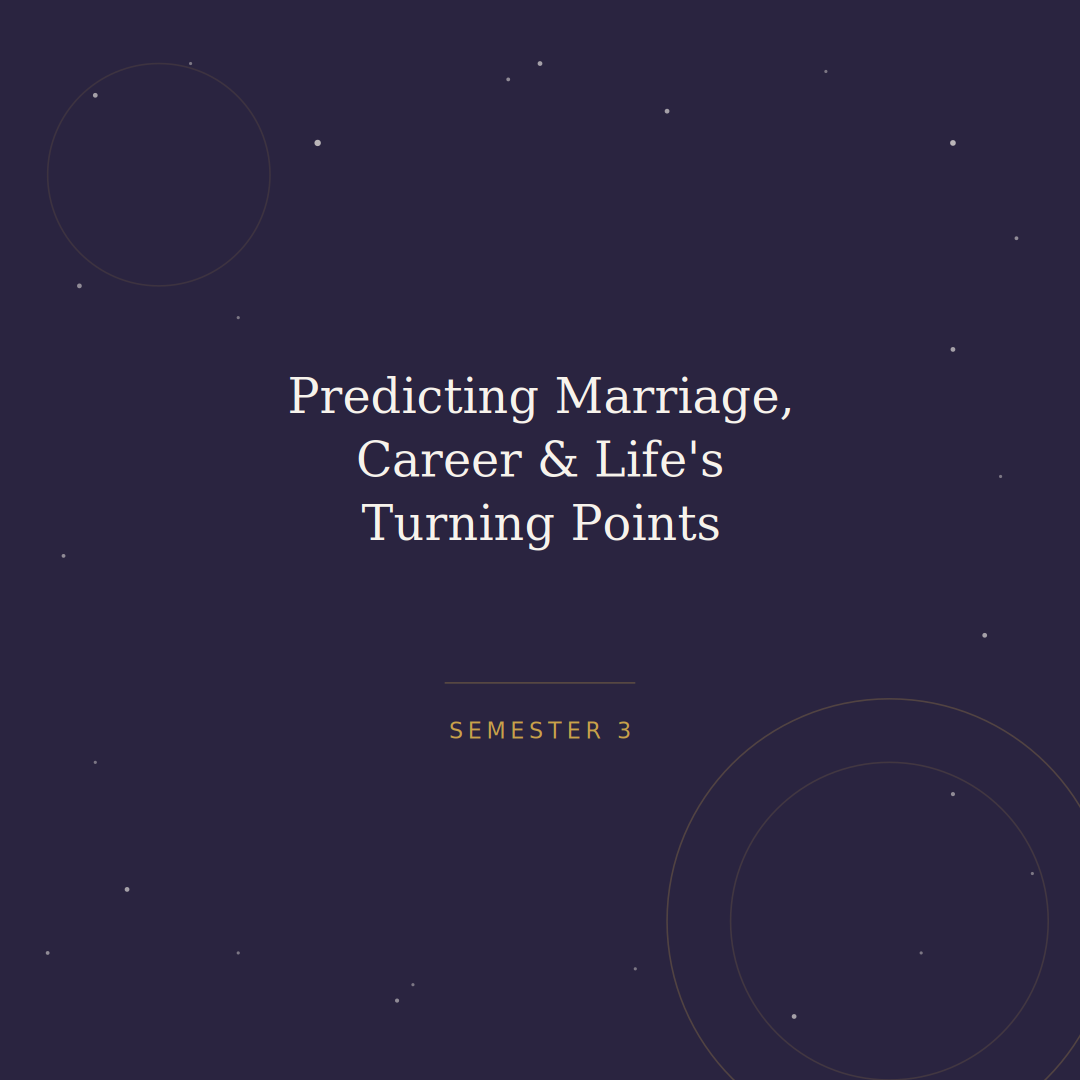 Predicting Marriage, Career & Life's Turning Points — Semester 3